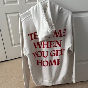 Lonely Ghost White Hoodie with Red Logo